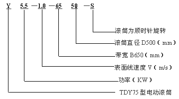 TDY75型油冷式电筒滚筒型号说明